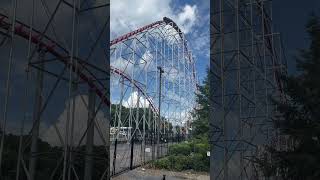 Huge airtime hill  Steel Force Dorney Park  Morgan Hyper Coaster  Allentown Pennsylvania [upl. by Ahsinnor]