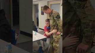 Soldier surprises little brother after 3 years overseas  Militarykind shorts [upl. by Atterual]