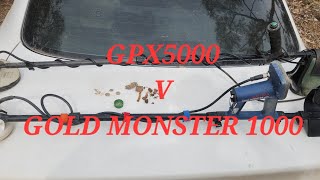 tiny gold search gpx 5000 vs gold monster 1000 [upl. by Surtimed]