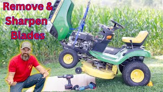 How to Sharpen and balance lawn mower blades without taking deck off [upl. by Dwyer]