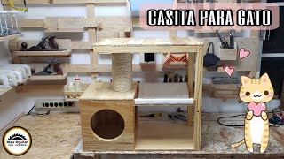 Como hacer una casita con rascador para gato [upl. by Rifkin]