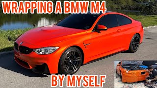 How to wrap a bmw m4  gloss metal electric sunset [upl. by Wiltz]