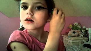 Applying Mascara with Emma MakeUp Tutorial for Kids [upl. by Aikar556]