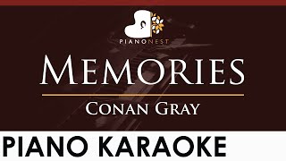 Conan Gray  Memories  HIGHER Key Piano Karaoke Instrumental [upl. by Enilreug]