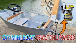 Build A Mini Electric Boat Using DEWALT DRILL POWERED [upl. by Eileme854]