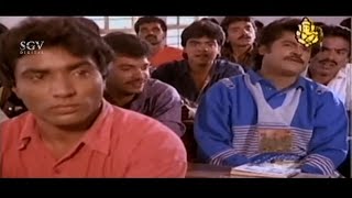 Jaggesh lie to Lecturer for coming late to College  Bank Janardhan  Comedy Scenes Kannada [upl. by Assennev]