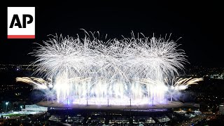 WATCH Fireworks at closing ceremony mark the end of the Paris Olympics [upl. by Nhguavaj]