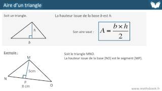 Aire dun triangle  Cours de maths [upl. by Eamon88]