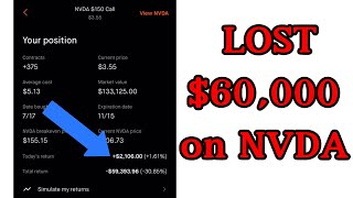 WallStreetBets User LOSING 60000 on NVDA Nvidia Stock PLAYING CALL OPTIONS [upl. by Trauts]