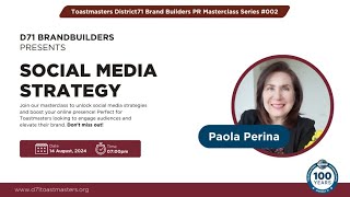 Toastmasters District 71 Brand Builders PR Masterclass Series 002 Social Media Strategy [upl. by Unity782]