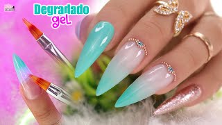 DEGRADADO con PINCEL ESPECIAL tips soft gel NailsByKaren [upl. by Henriette]