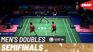 YONEX All England Open 2023  AlfianArdianto INA 1 vs HeZhou CHN  SF [upl. by Ahsinav]