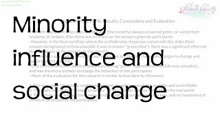 Minority influence and social change  Revision for ALevel Psychology [upl. by Ayanad744]