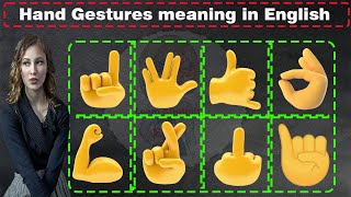 Hand Signs Meanings in English  Hand Gestures Emojis  English Grammar  Learn Daily English [upl. by Regor]