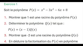 Les polynômes  division euclidienne  Tronc commun Exercice très important [upl. by Llednol696]