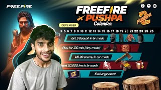 FREE FIRE X PUSHPA 2 EVENT CALENDAR 🇮🇳 Garena Free Fire [upl. by Ignace910]