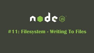 NodeJS Tutorial 11 Filesystem  Writing To Files [upl. by Underwood]