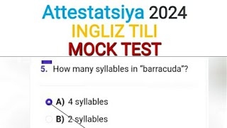 ATTESTATSIYA 2024 MOCK TEST [upl. by Nerrawed]