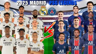 2025 Real Madrid 🆚 PSG Legends  Messi Mbappe Neymar Bellingham Vinicius [upl. by Alledi]