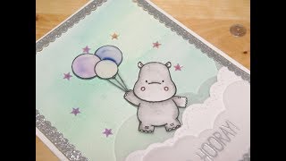 Chibitronics Happy Hippo  LED card  card making tutorial [upl. by Tlaw]