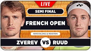 ZVEREV vs RUUD • French Open 2024 SF • LIVE Tennis Watchalong Stream [upl. by Haynes]