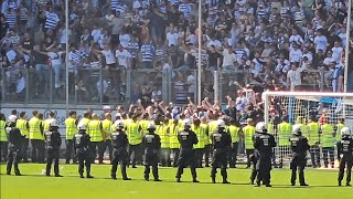 PLATZSTURM Polizeieinsatz TRÄNENGAS  PFEFFERSPRAY nachdem MSV Duisburg Ultras den Platz stürmen [upl. by Eveline]