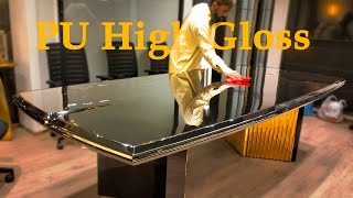 PU paint high gloss  polish look like a mirror on wood [upl. by Chelsey307]