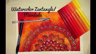 Watercolor ZentangleMandala [upl. by Aztilem]