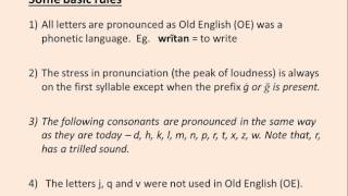 Old English Pronunciation 1 [upl. by Aititel376]