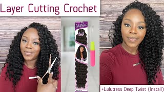 How to Layer Cut Crochet  Lulutress Deep Twist Install [upl. by Shell]