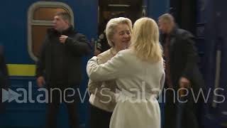 Ucraina visita a sorpresa di Von der Leyen a Kiev [upl. by Vassili334]