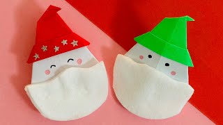 Sekolah Minggu Kreatif ✂️🎅 Prakarya origami Santa lucu untuk hiasan Natal 2024 🎄 [upl. by Kirst]