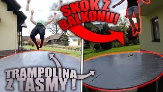 TRAMPOLINA Z TAŚMY KLEJĄCEJ 400 WARSTW TAŚMY działa [upl. by Christi410]