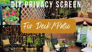 SpringSummer 2023 DIY Privacy Screen for Outdoor Deck or PatioBudget FriendlyOutdoor Living [upl. by Dorran148]