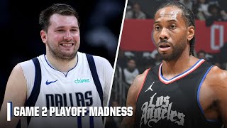 MADNESS 😱 Luka Doncic hits clutch 3 Clippers come up JUST SHORT in Game 2  NBA on ESPN [upl. by Viradis]