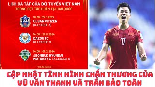 Văn Thanh  Bảo Toàn không chấn thương  đội tuyển Việt Nam gặp 2 đại gia Hàn Quốc [upl. by Horvitz354]