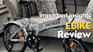 Important details about the ANCHEER ‎AMA005688 Folding Electric Bike [upl. by Francie]