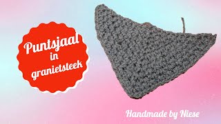 HaakTutorial Puntsjaal in graniet steek haken56 [upl. by Naji]