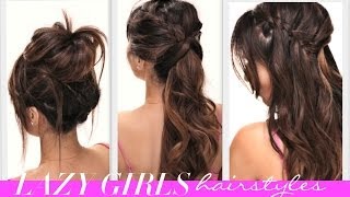 ★4 EASY Lazy Girls BACKTOSCHOOL HAIRSTYLES  CUTE HAIRSTYLE  BRAIDS  MESSY BUN [upl. by Luy]