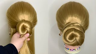 Fearless Bridal Hairstyle Trends 2024 How To Make Perfect Bun Hairstyle Wedding😍 Nour hairstyles77 [upl. by Yessydo]