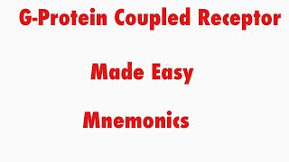 G Protein Coupled ReceptorGPCR made easy Mnemonics [upl. by Rednal]