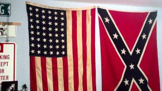 OLD FLAGS  48 Star American Flag amp Confederate Flag [upl. by Ecadnarb]