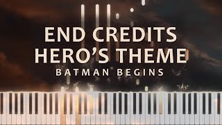 Batman Begins End CreditsHeros Theme by Hans Zimmer amp James Newton Howard Piano Solo  Tutorial [upl. by Morez]