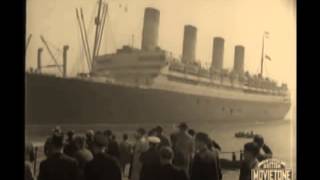 RMS Aquitania arrives at Southampton 1935  footage [upl. by Clyte]