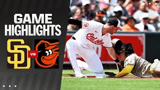 Padres vs Orioles Game Highlights 72824  MLB Highlights [upl. by Ecienaj]