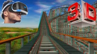 3D  RCT3  Dominator 3D anaglyph Roller Coaster RedCyan Glasses Stereo [upl. by Emmie]