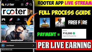 Rooter app se live stream kaise kare bgmi🤩Rooter app Kaise paise kamaen  how to live Bgmi in rooter [upl. by Fabrin]