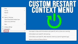 Add a Custom Restart Right Click Context Menu to Windows [upl. by Veda]