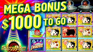 MOOLAH CATCH MEGA BONUS  INVADERS ATTACK FROM THE PLANET MOOLAH  CASINO SLOTS [upl. by Alicirp]