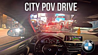 CITY POV DRIVE WITH M4 COMP X5 IN MY X4 M40i 4k [upl. by Paulina]